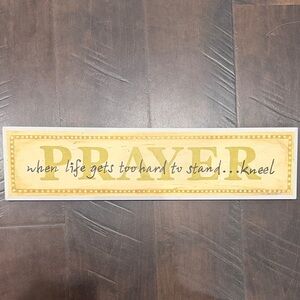 PRAYER Wall Sign - Yellow Inspirational Home Wall Decor